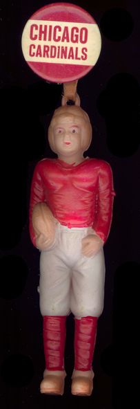 1945-52 Chicago Cardinals Celluloid Doll & 1 1/4 Pinback button