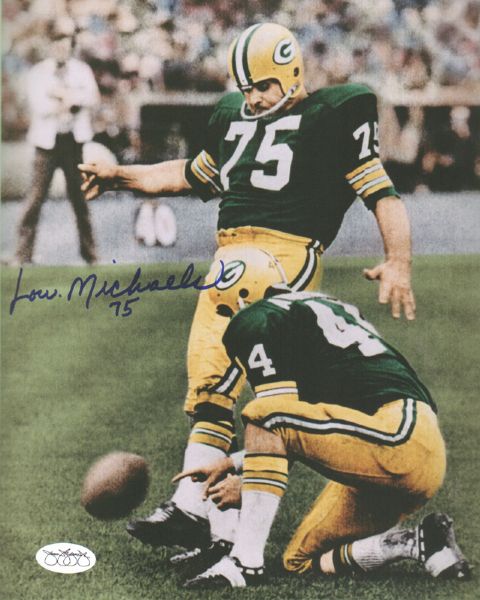 1971 Green Bay Packers Lou Michaels Signed 8 x 10 Photo JSA