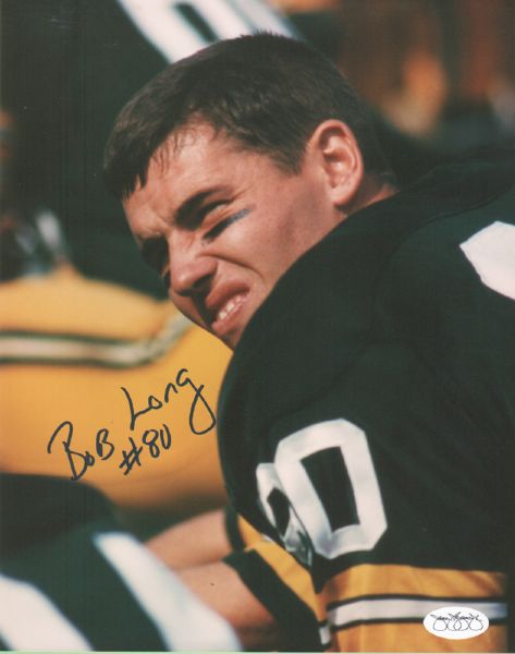 1960s Green Bay Packers Bob Long Signed 8 x 10 Photo JSA