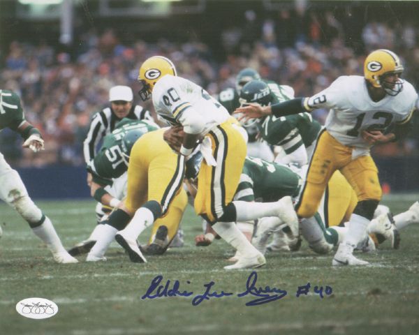1970s-80s Green Bay Packers Eddie Lee Ivory Signed 8 x 10 Photo JSA
