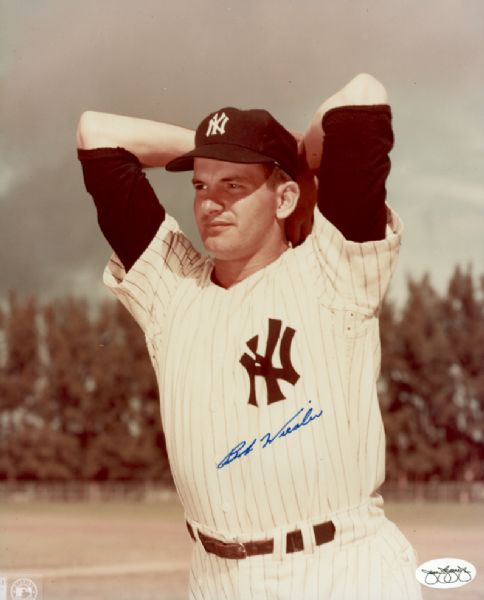 1951-55 New York Yankees Bob Wiesler Autographed 8x10 Color Photo (JSA)