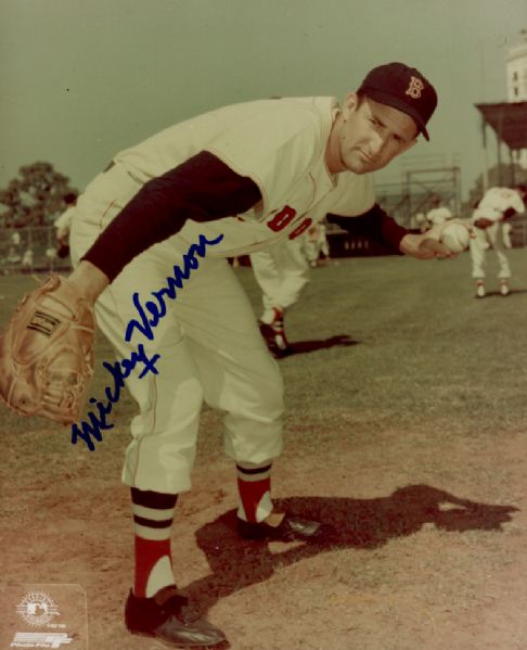 1956-57 Boston Red Sox Mickey Vernon Autographed 8x10 Color Photo (JSA)