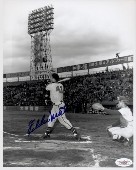 1953-65 Milwaukee Braves Eddie Mathews Autographed 8x10 B/W Photo JSA (d. 2001)