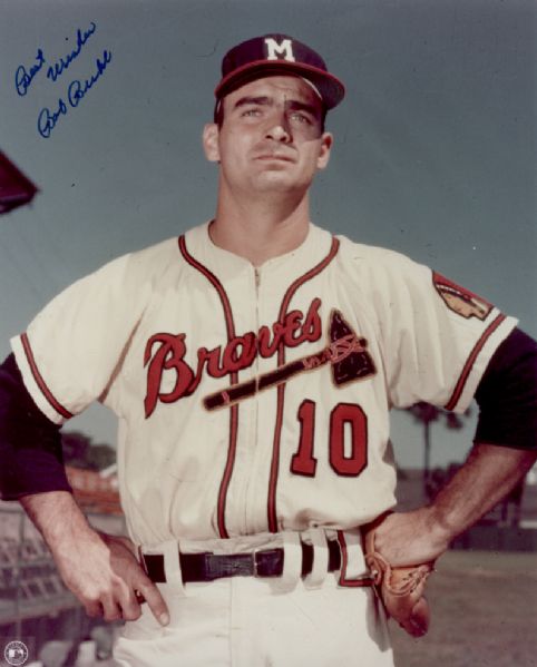 1953-62 Milwaukee Braves Bob Buhl Autographed 8x10 Color Photo JSA (d. 2001)