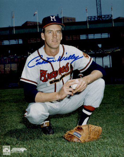 1958-62 Milwaukee Braves Carlton Willey Autographed 8x10 Color Photo (JSA)
