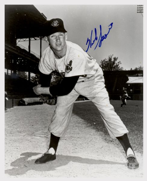 1955-59 Cleveland Indians Herb Score Autographed 8x10 B/W Photo (JSA)