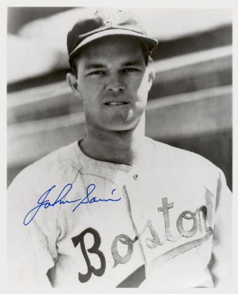 1942-51 Boston Braves Johnny Sain Autographed 8x10 B/W Photo JSA (d. 2006)