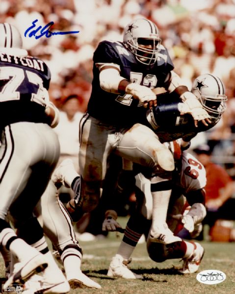 1974-89 Dallas Cowboys Earl Too Tall Jones Autographed 8x10 Color Photo (JSA)