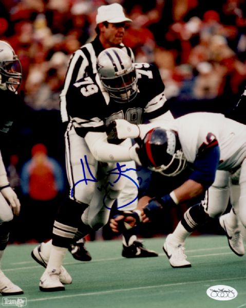 1973-83 Dallas Cowboys Harvey Martin Autographed 8x10 Color Photo JSA (d. 2001)