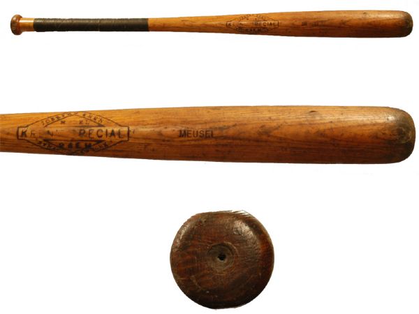 1920s era Emil Irish Meusel Krens Hand Turned Game Bat (MEARS A7)