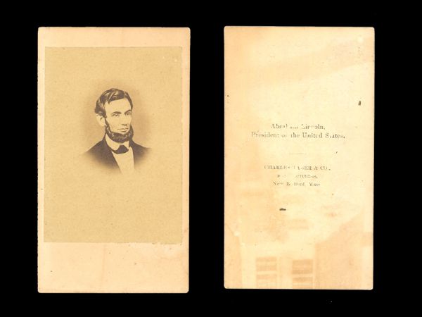 1861 Abraham Lincoln CDV on mount O-55