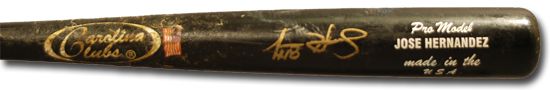 2000-03 Jose Hernandez Carolina Clubs Professional Model Bat