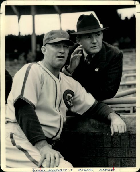 1938 Gabby Hartnett and Rogers Hornsby Chicago Cubs "The Sporting News Collection Archives" Original 8" x 10" Photo (Sporting News Collection Hologram/MEARS Photo LOA)