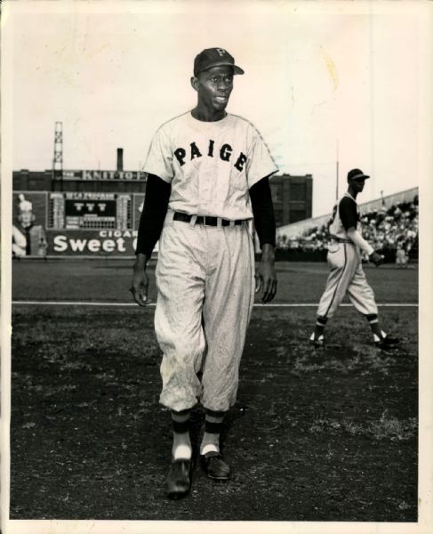 1945 Satchel Paige at Montreal "The Sporting News Collection Archives" Original 8" x 10" Photo (Sporting News Collection Hologram/MEARS Photo LOA)