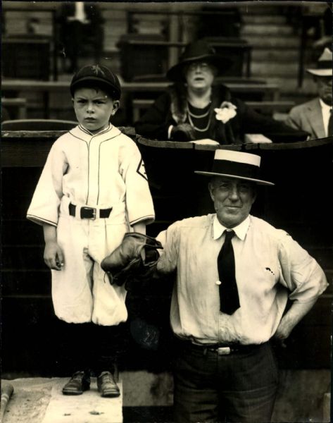 1926 circa Jack Dunn and Jack Dunn III at Oriole Park "The Sporting News Collection Archives" Original 7.25" x 9.25" Photo (Sporting News Collection Hologram/MEARS Photo LOA)