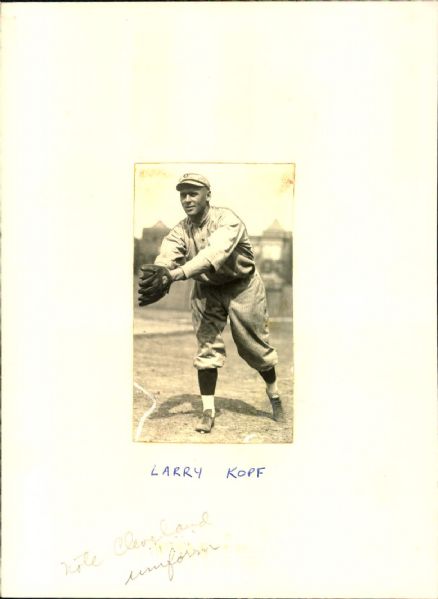 1913 Larry Kopf Cleveland Indians "The Sporting News Collection Archives" Type A Original 2 1/4" x 4" Original Photo (Sporting News Collection Hologram/MEARS Photo LOA)