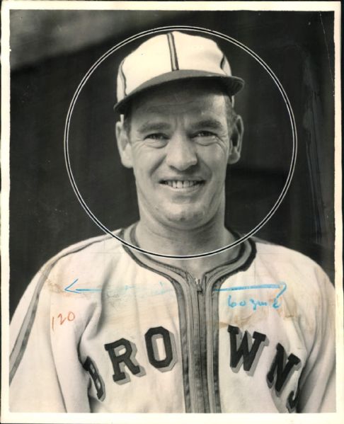 1941-44 circa George Caster St. Louis Browns "The Sporting News Collection Archives" Original 7.5" x 9.5" Photo (Sporting News Collection Hologram/MEARS Photo LOA)