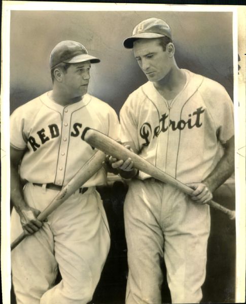 1938 Jimmie Foxx Hank Greenberg Boston Red Sox Detroit Tigers "The Sporting News Collection Archives" Original 8" x 10" Photo (Sporting News Collection Hologram/MEARS Photo LOA)