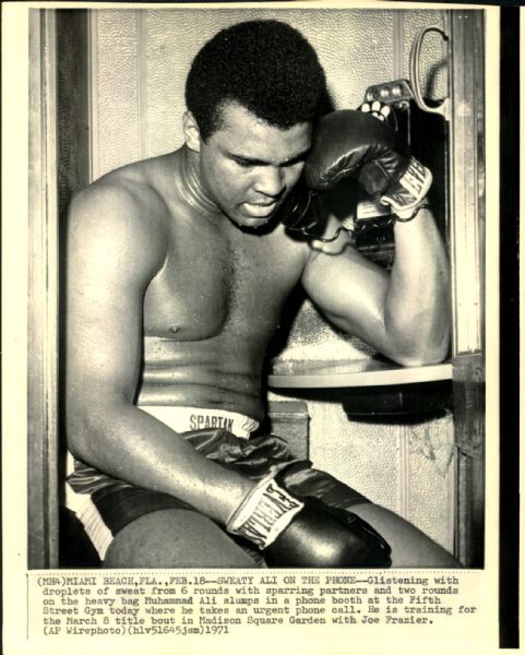 1971 circa Muhammad Ali On The Phone 8" x 10" Photo