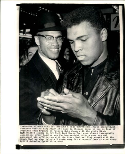 1965 Muhammad Ali (Cassius Clay) with Malcolm X 8" x 10" Photo