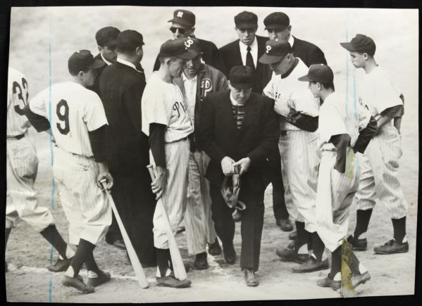 1950s circa Umpire Jocko Conlan and Phillies "TSN Collection Archives" Original First Generation 8.5" x 11.5" Choice Jumbo Oversized Photo (TSN Collection Hologram/MEARS Photo LOA) 1:1, Unique