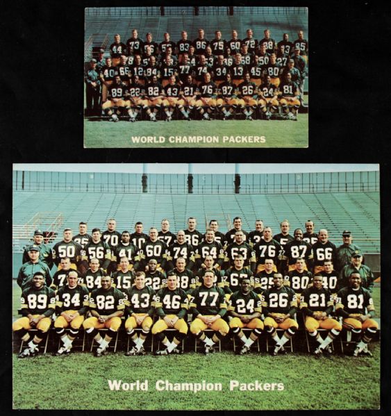 1965-67 Green Bay Packers Postcard - Lot of 2 World Champions