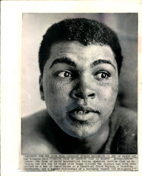 1965 Muhammad Ali - Fighting Face of Cassius Clay 8" x 10" Photo