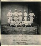 1869 Cincinnati Red Stockings Team Photo "The Sporting News Collection Archives" Original 8" x 9" Photo (Sporting News Collection Hologram/MEARS Photo LOA)