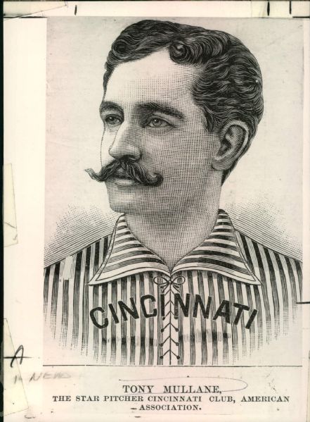 1880s Tony Mullane Cincinnati Red Stockings "The Sporting News Collection Archives" Modern Prints (Sporting News Collection Hologram/MEARS Photo LOA) - Lot of 4