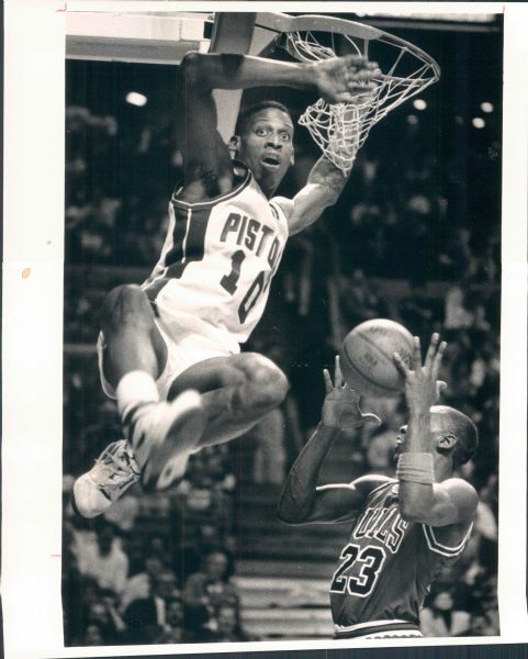 1990s circa Dennis Rodman Detroit Pistons "The Sporting News Collection Archives" Original 8" x 10" Photo (Sporting News Collection Hologram/MEARS Photo LOA)