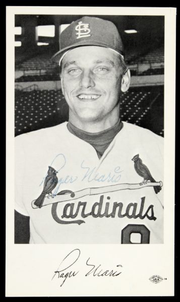 1967-68 High Grade Near Mint Roger Maris St. Louis Cardinals 3 1/4" x 5 1/2" Postcard