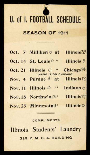 1911 University of Illinois Football Schedule 