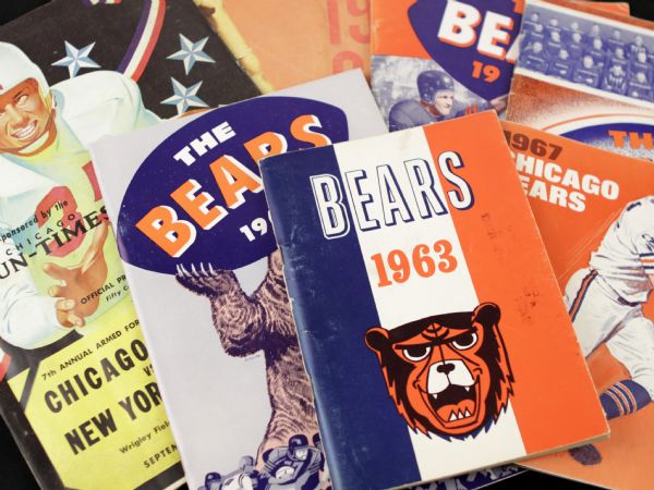 1952-67 Chicago Bears Team Yearbooks and Game Programs - Lot of 7