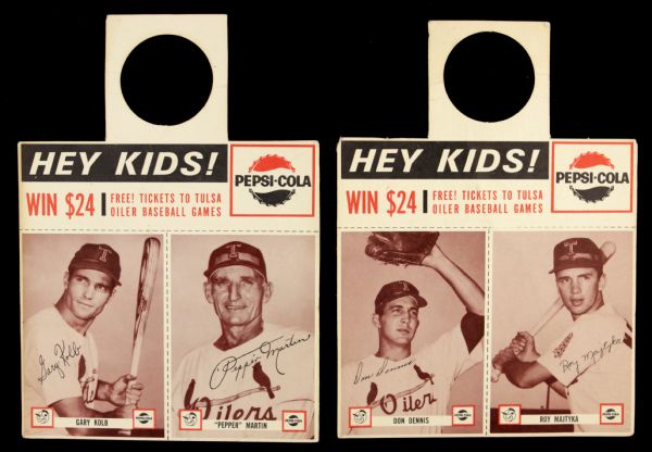 1963 Tulsa Oilers Pepsi Cola Card - Lot of 4 With Original Packaging