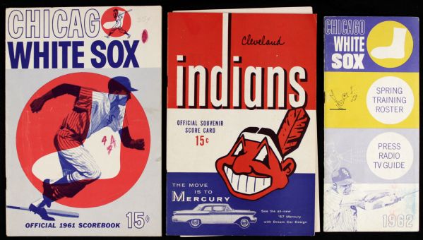 1953-63 Chicago Cubs Cleveland Indians Chicago White Sox Scorecards and Game Programs - Lot of 11