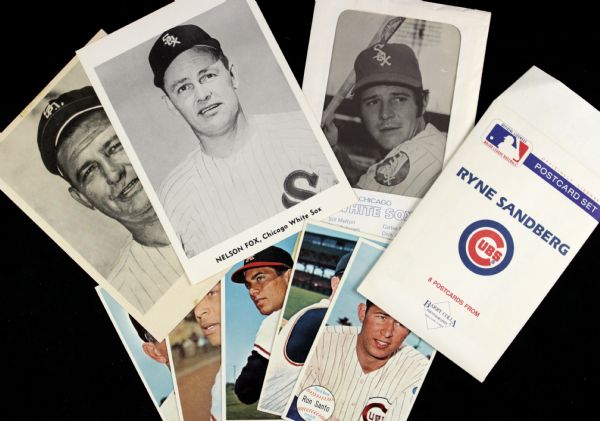 1950-91 circa Chicago White Sox Chicago Cubs and Notable Players Postcards - Lot of 27