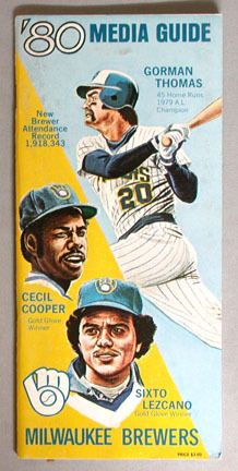 1980 Milwaukee Brewers Media Guide -Hoard of 180