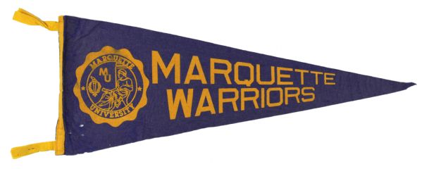 1960s-70s Marquette Warriors Full Size Pennant 