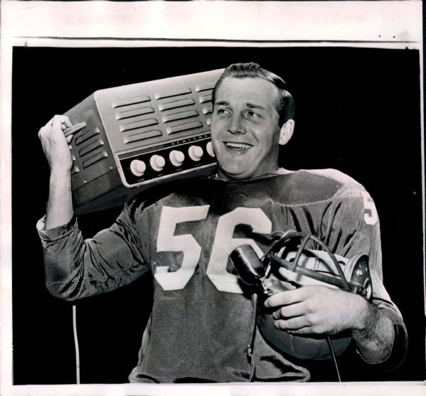 1956 Joe Schmidt Detroit Lions “Seattle Times” Original 8 x 8.75 News Photo (“Seattle Times” Hologram/MEARS LOA)
