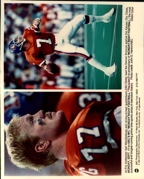 1985-91 John Elway Denver Broncos “Seattle Times” Original News Photo (“Seattle Times” Hologram/MEARS LOA) - Lot of 6