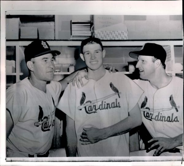 1944-57 Stan Musial and Red Schoendienst “Seattle Times” Original News Photo (“Seattle Times” Hologram/MEARS LOA) - Lot of 3