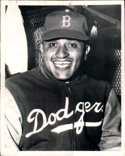 1950-51 Don Newcombe Brooklyn Dodgers “St. Petersburg Times” Original News Photo - Lot of 2 (“St. Petersburg” Hologram/MEARS LOA)