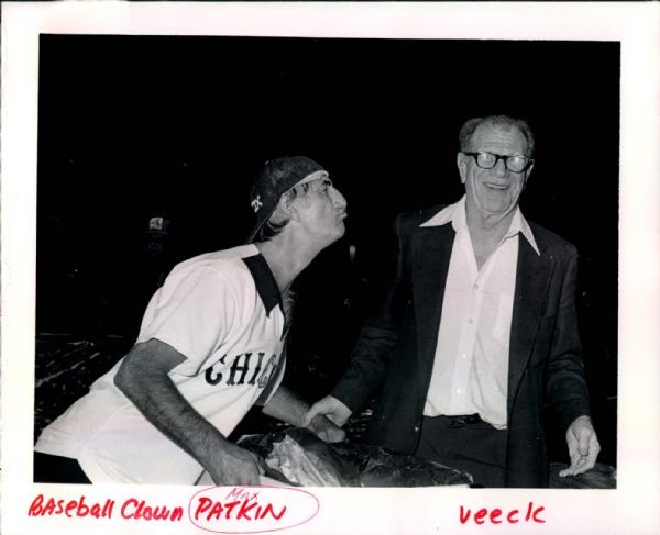 1976 Bill Veeck & Max Patkin Clowned Prince of Baseball "The Sporting News Collection Archives" Original 8" x 10" Photo (Sporting News Collection Hologram/MEARS Photo LOA)