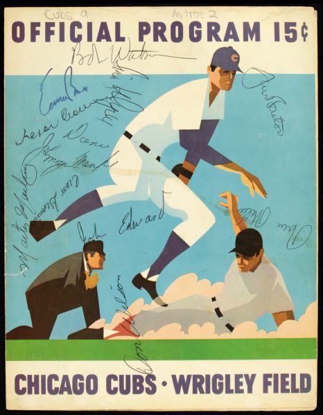 1970 Don Wilson Houston Astros Signed Official Program - Rare Signature of Astros Pitcher Also Signed by Joe Morgan & Ernie Banks- JSA 