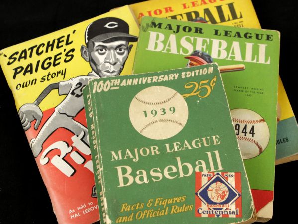1939-48 Vintage Baseball Books - Lot of 4 Incl. Rare Satchel Paiges Own Story Book