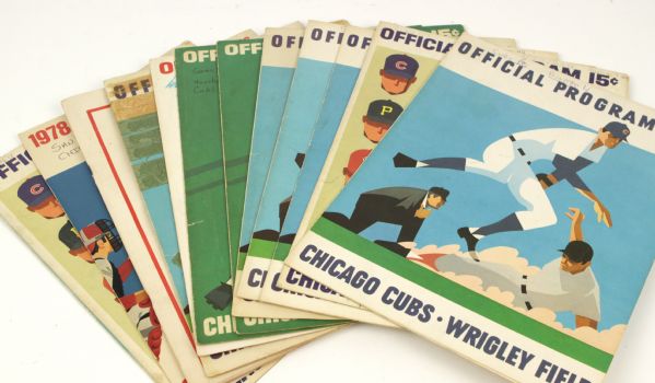 1969-78 Chicago Cubs Houston Astros Score Card/Program - Lot of 11 Many Signed w/Ernie Banks Joe Morgan & Rare Don Wilson Autograph  - JSA 