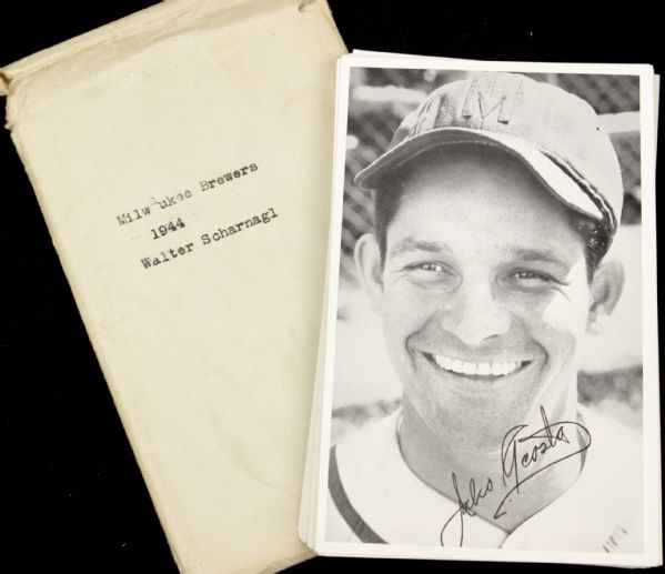 1944 Grand Studio Milwaukee Brewers 3.5" x 5.5" Cards - Lot of 21 w/ Rare Casey Stengel