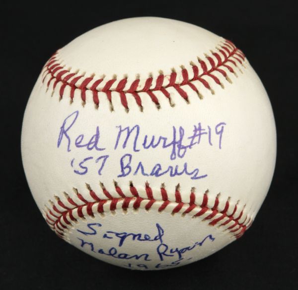 1994-2000 Red Murf Milwaukee Braves Single Signed ONL (Coleman) Baseball - JSA 