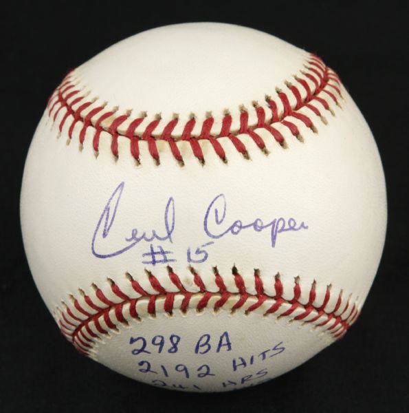 1982 Cecil Cooper Milwaukee Brewers Single Signed OAL (Budig) Baseball - JSA 