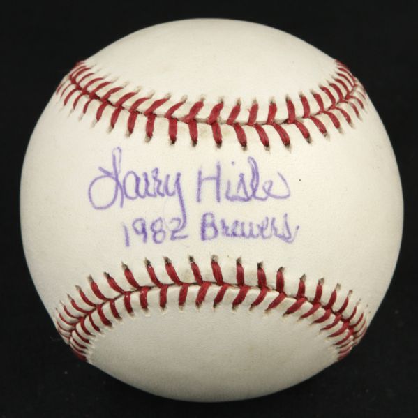 1982 Larry Hisle Milwaukee Brewers Single Signed OAL (Budig) Baseball - JSA 